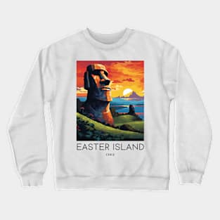 A Pop Art Travel Print of Easter Island - Chile Crewneck Sweatshirt